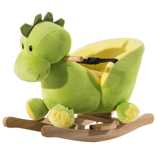 Kids Rocking Horse, Plush Ride-On Dinosaur Seat, with Seat Seat Belt, 32 Songs, Ride-On Horse
