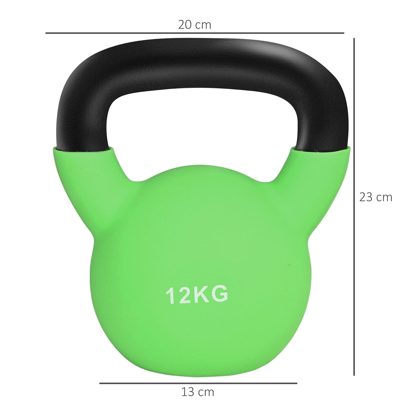 Kettlebell, 12kg Kettle Bell with Non-Slip Handle for Home Gym Weight Lifting and Strength Training, Green