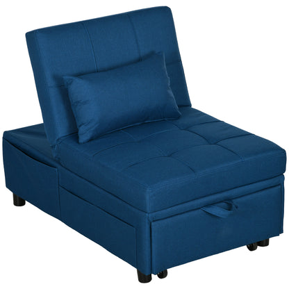 Convertible Chair Bed with Padding Seat, 4-in-1 Multi-Functional Sleeper Sofa Bed, Recliner with Adjustable Backrest