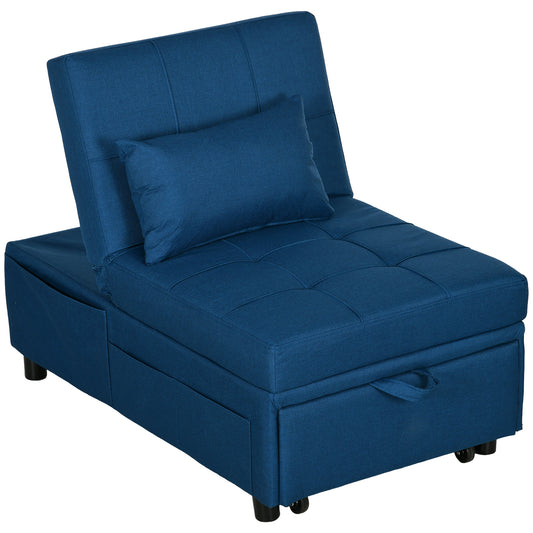 Convertible Chair Bed with Padding Seat, 4-in-1 Multi-Functional Sleeper Sofa Bed, Recliner with Adjustable Backrest