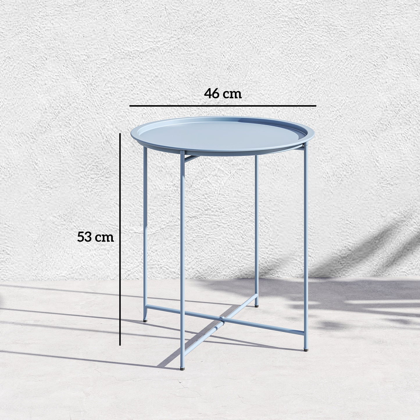 Steel Removable Tray Top Garden Table - Blue Grey