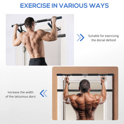 Pull-Up Bar, No-Drilling Chin-Up Bar, Push-Up Stand with Resistance Bands, Padded Handles for Home Gym Exercise, Blue