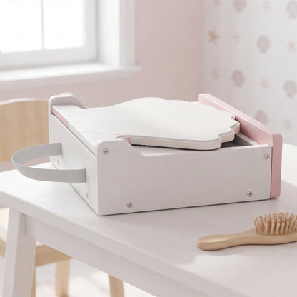 Kids Vanity Table, Portable Dressing Table with Lights, Mirror, Drawer, Accessories, Gift for 3-6 Years