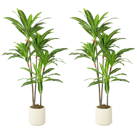 150cm Lifelike Fake Tree, Artificial Dracaena Tree with Bendable Trunks, Green