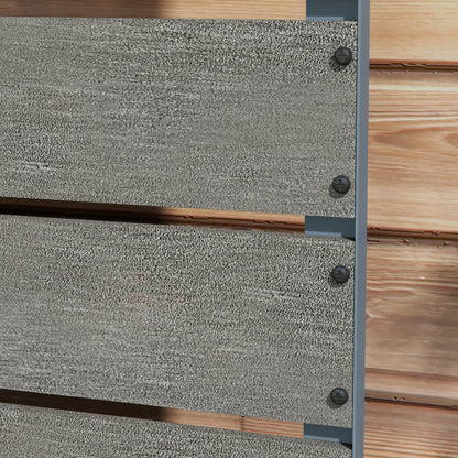 34 x 69.5cm Garden Planter Box, with Back Trellis, Grey