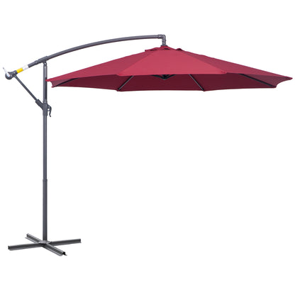 3m Water Resistant Terylene Hanging Parasol Wine Red
