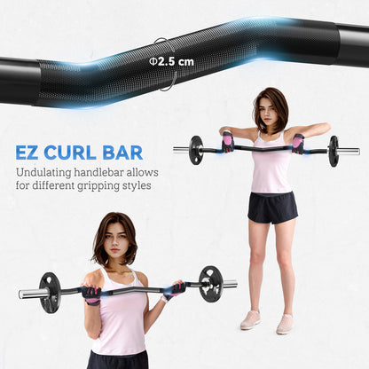 120cm EZ Barbell Bar for 5cm Weight Plates, with Spring Clips, 8kg