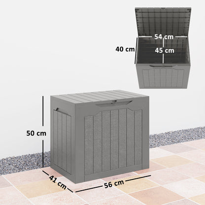 73L Plastic Garden Storage Box, Outdoor Storage Box with Handles, Waterproof Outdoor Storage Container, Khaki