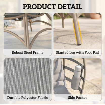 Egg Chair with Cushion & Side Pocket - Light Grey