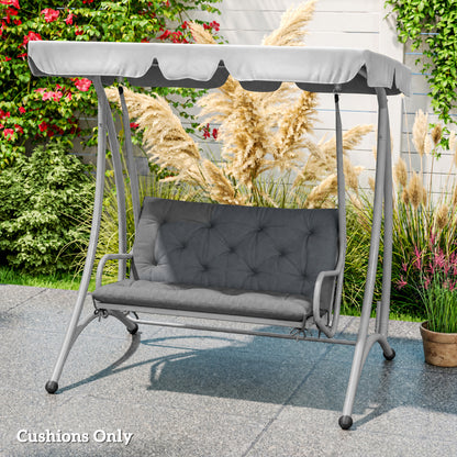2 Seater Bench Pad, Garden Swing Chair Cushion with Back and Ties