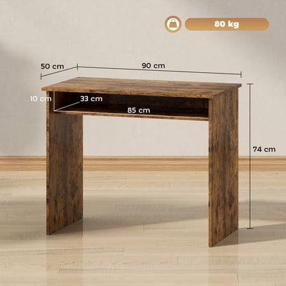 Boxy Work Desk, with Shelf - Wood-Effect