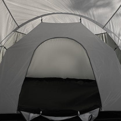 6-9 Man Tent with Bedrooms and Living Room, Accessories Included, Dark Grey