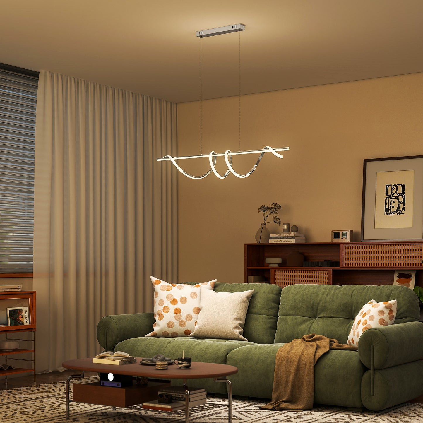 Pendant Light with 3 Colour Temperatures - Silver Tone
