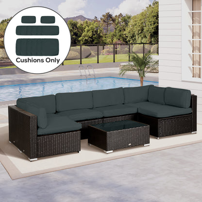 Garden Rattan Sofa Cushion Polyester Cover Replacement Outdoor- No Cushion Included, Grayish Green