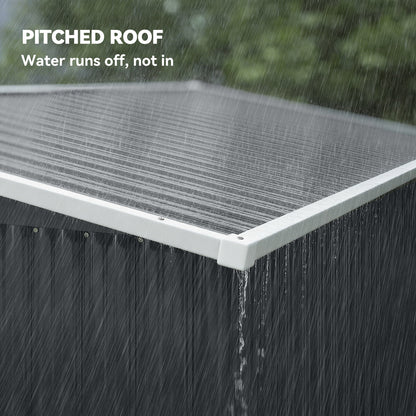 7.5 x 4.3ft Metal Garden Storage Shed, Waterproof Outdoor Shed with Triple Lockable Door, Gloves, Vents, Dark Grey