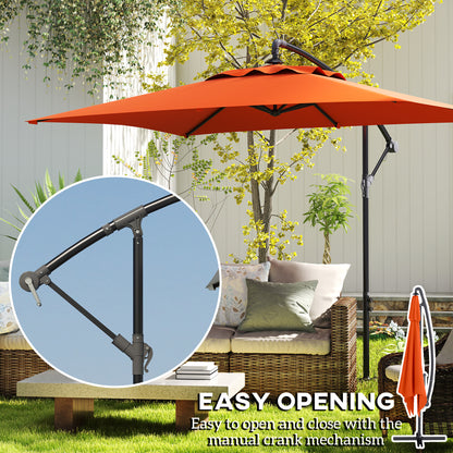 3(m) Cantilever Overhanging Parasol, with Cross Base - Orange