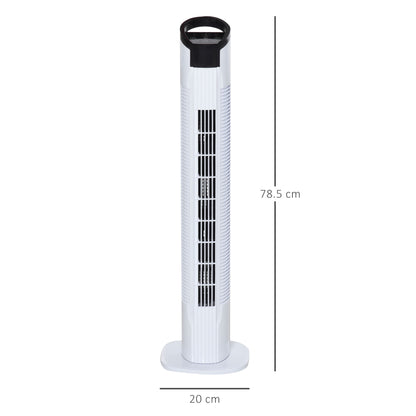 31" Freestanding Tower Fan, 3 Speed 3 Mode, 7.5H Timer, Oscillating, LED Panel, Remote Control, 31 Inch Standing Fan, White
