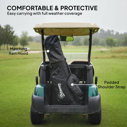 Golf Stand Bag 6 Way Full-Length Dividers, Waterproof Golf Bag with 5 Pockets, Grey