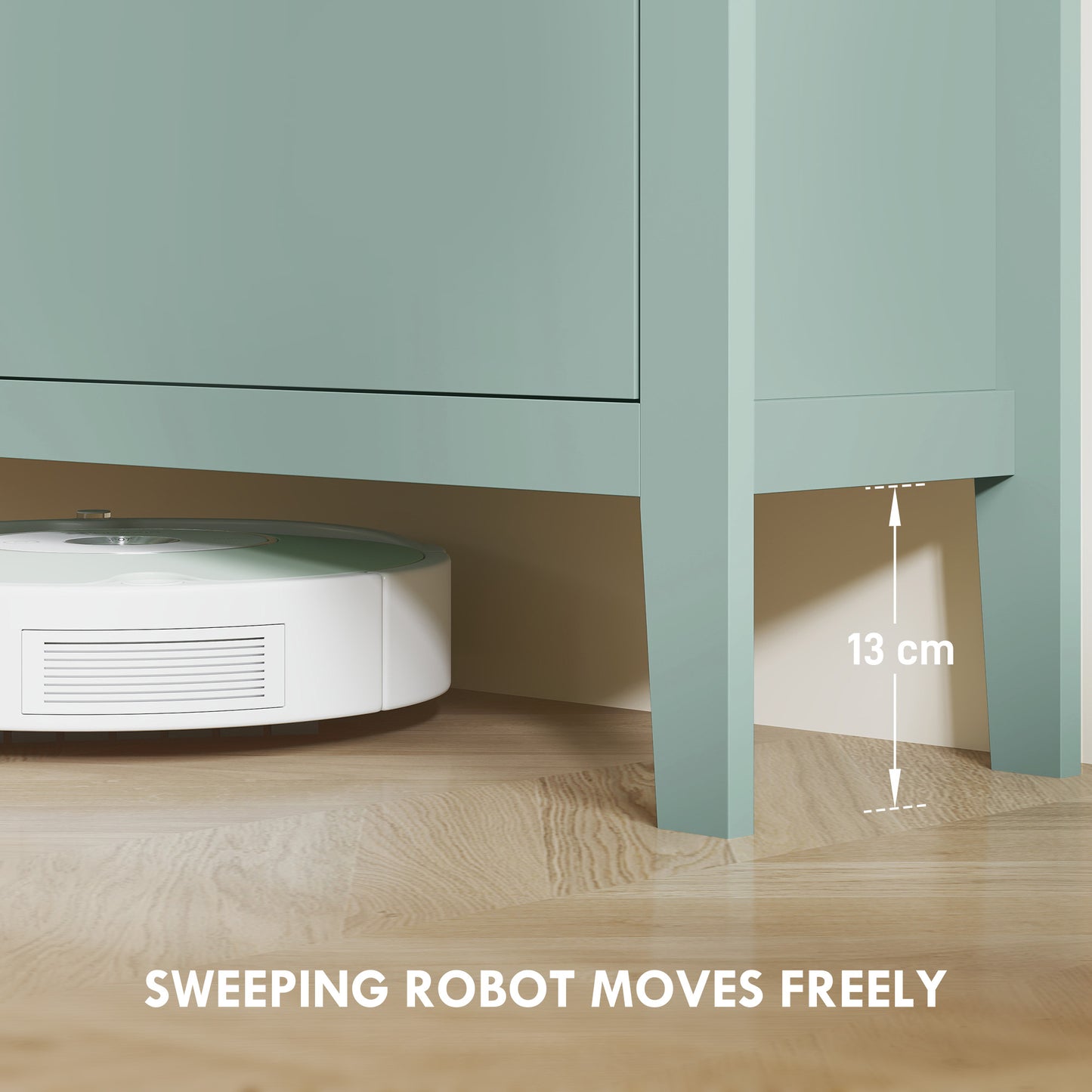 Modern Four-Drawer Shoe Cabinet - Green