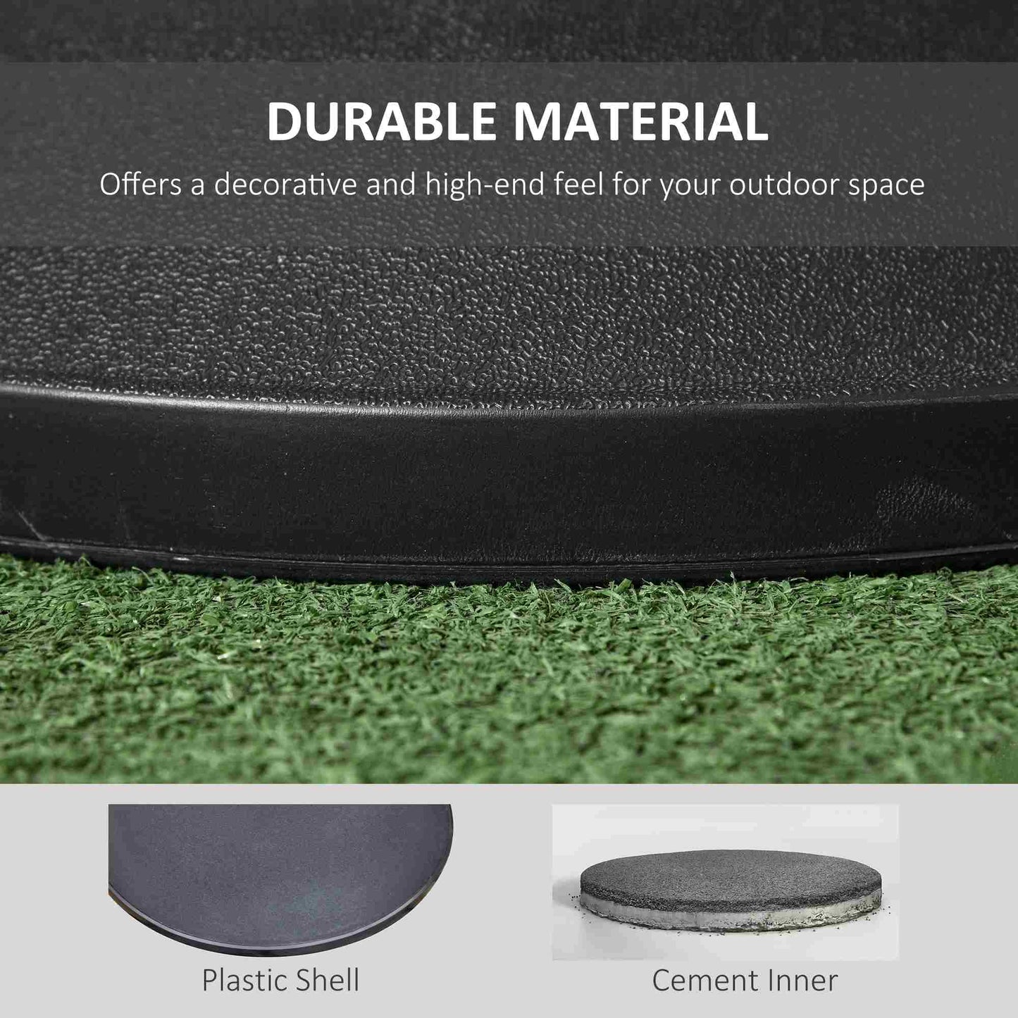 25 kg Parasol Base, Heavy Duty Concrete Patio Umbrella Stand with Adjustable Knob