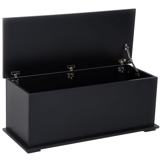 113L Storage Chest, Storage Box with Flip-Top Lid and 2 Safety Hinges, Storage Trunk for Living Room, Entryway