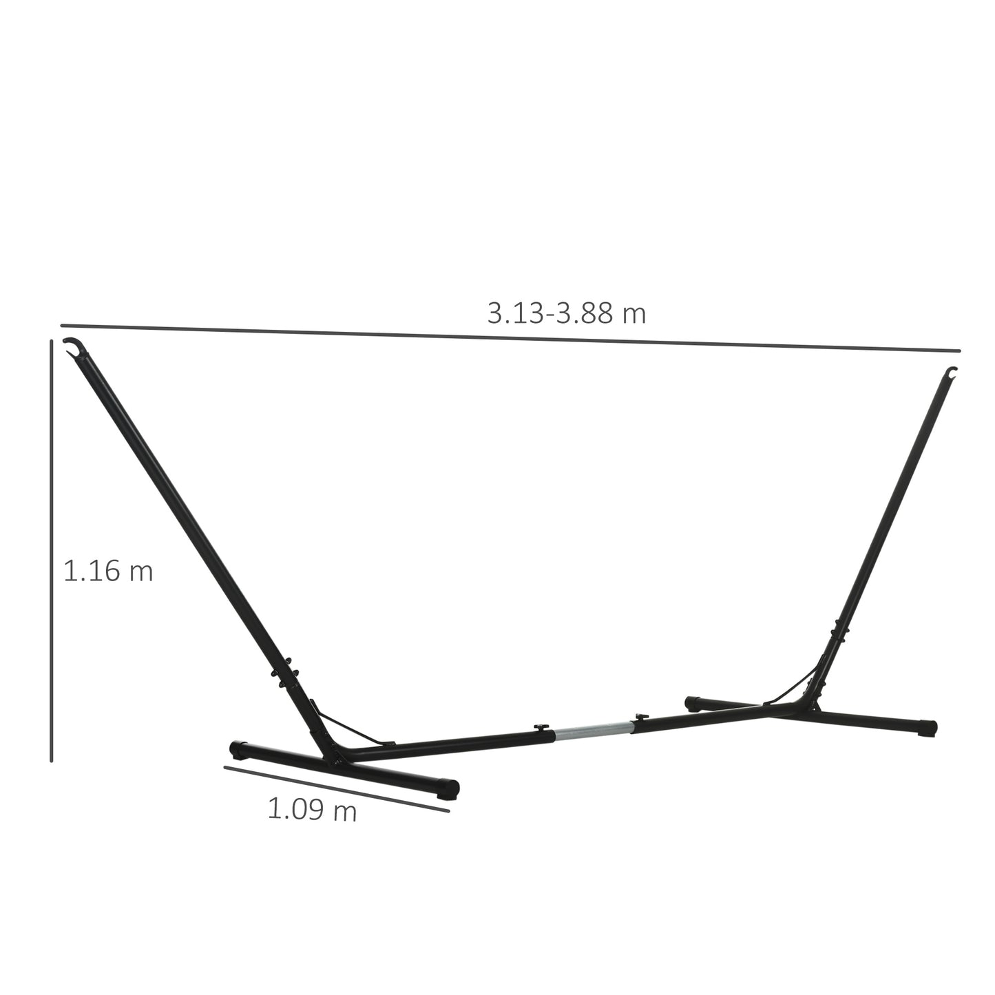 3.1–3.8m Adjustable Universal Hammock Stand Metal Frame Garden Camping Picnic Outdoor Patio Replacement – Stand Only
