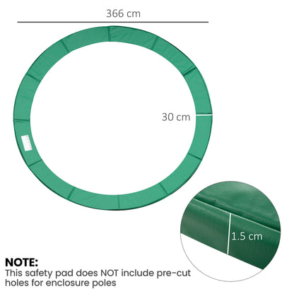 12FT Trampoline Spring Cover, Plastic Trampoline Pad Replacement Safety Guard, Green