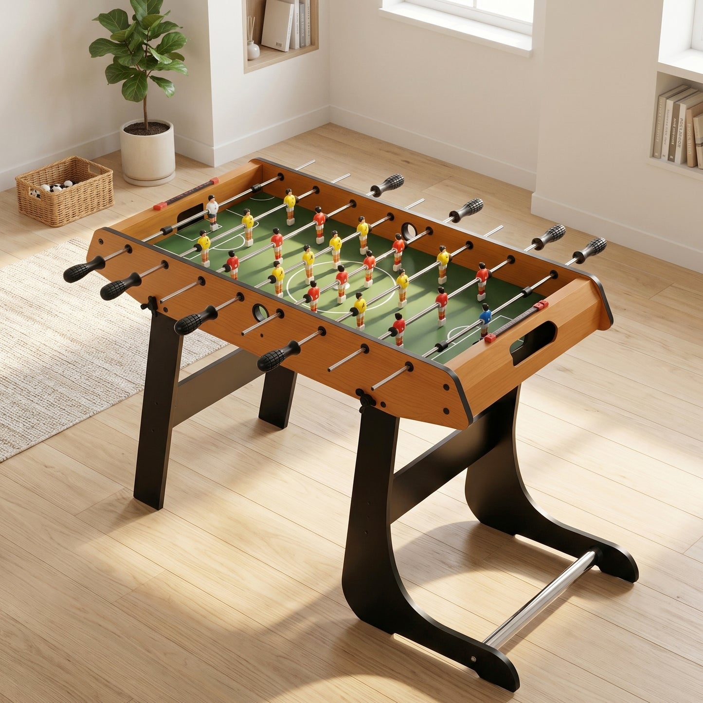 Folding Football Gaming Table Mini Foosball Soccer Table for Family Fun Indoor Play Sports