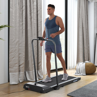 Foldable Walking Treadmill, with LED Display and Wheels, for Home, Office, Gym, Blue