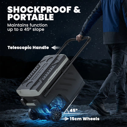 40L Compressor Car Fridge Freezer, Dual Zone Camping Refrigerator with App Control, Telescopic Handle, -20℃-20℃