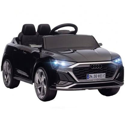 Audi Q8 etron Sportback Licensed Ride on Car with Remote Control, Four-Wheel Suspension, Soft Start for Ages 3-4, Black
