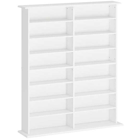 16-Compartment Media Shelf- White