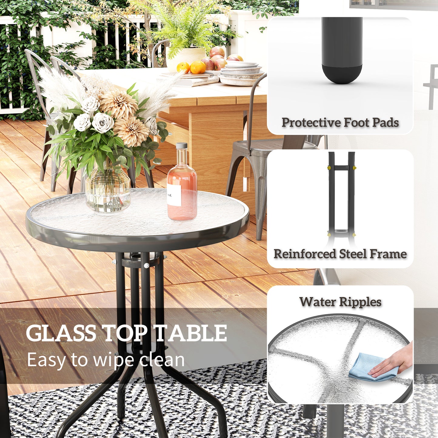 Three-Piece Outdoor Garden Set - Light Grey