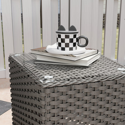 Three-Piece Super Padded Rattan Set - Light Grey
