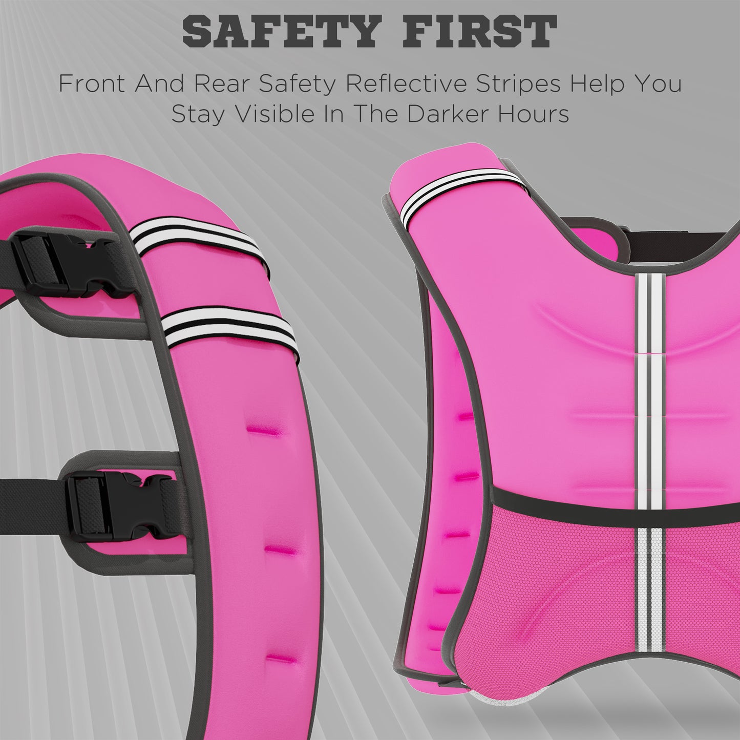 8KG Weighted Vest, Running Weight Vest with Adjustable Strap, Convenient Pocket and Reflective Strips for Men and Women