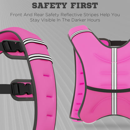 8KG Weighted Vest, Running Weight Vest with Adjustable Strap, Convenient Pocket and Reflective Strips for Men and Women