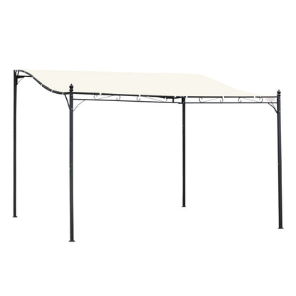 4 x 3 Meters Canopy Metal Wall Gazebo Awning Garden Marquee Shelter Door Porch - Cream