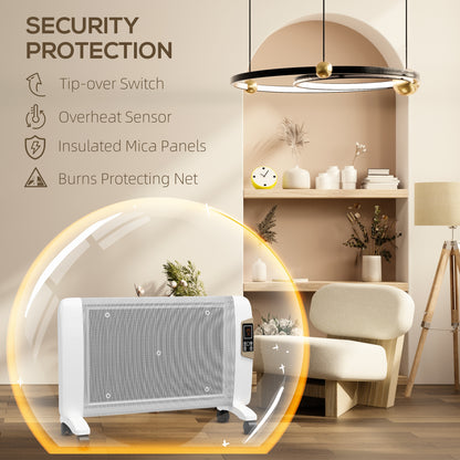 Mica Electric Space Heater, Portable Heater for Home with 2 Heat Settings, Living Room, Study, Garage