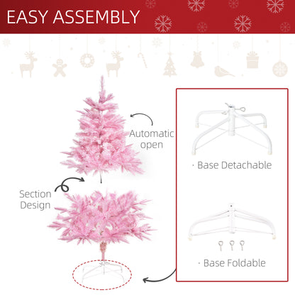 4FT Artificial Christmas Tree Holiday Xmas Holiday Tree Decoration with Automatic Open for Home Party, Pink