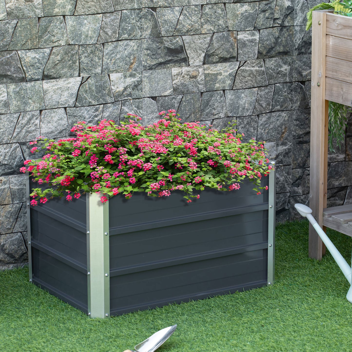 108L Raised Garden Bed, Galvanized Steel Elevated Planter Box w/ Installation Gloves for Backyard, Patio to Grow Vegetables