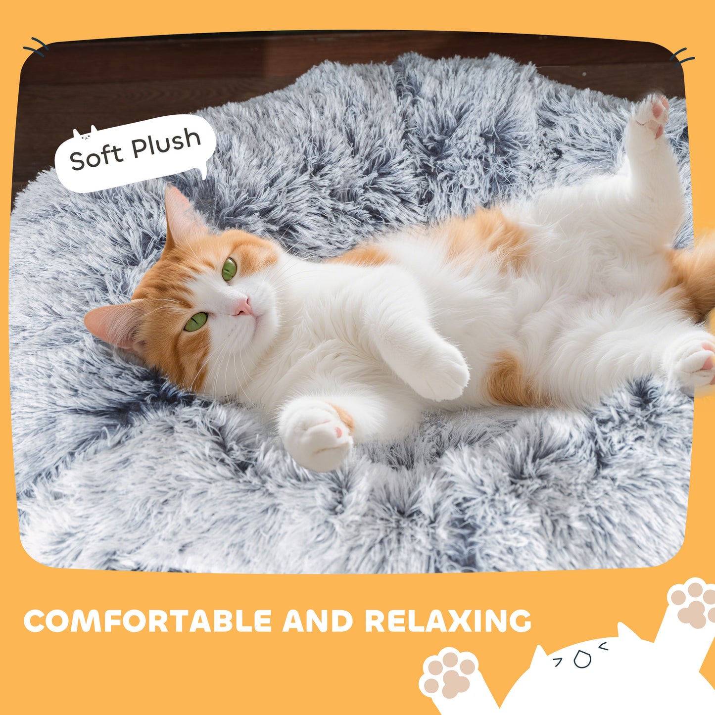 2-in-1 Donut Cat Tunnel with Washable Bed, Play Tunnel Bed with Toy Ball and Door Hole for Indoor Cats, Light Grey