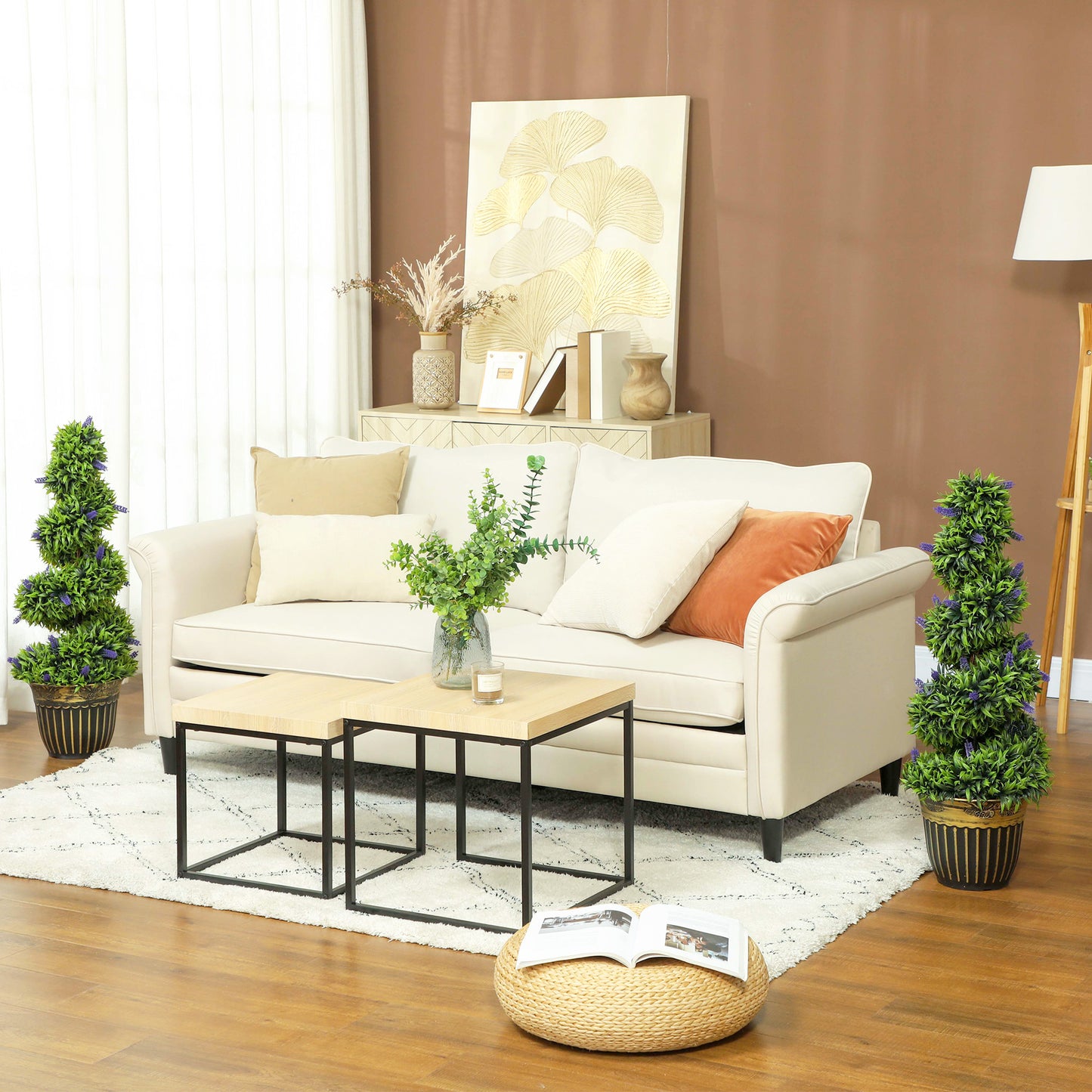Set of Two 90cm Artificial Lavender Trees