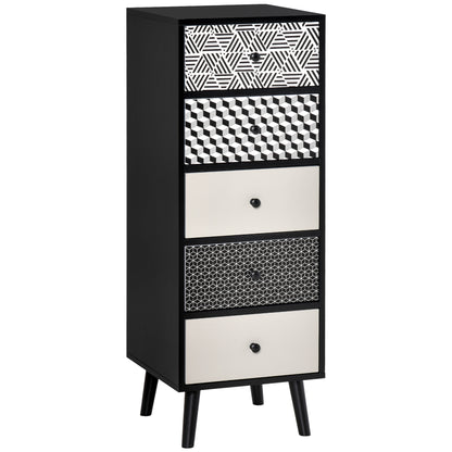 Chest of Drawers, 5 Drawer Dresser, Vertical Storage Organizer Unit for Bedroom, Living Room