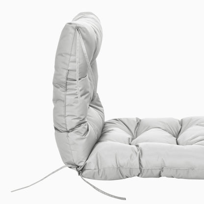 Garden Back Chair Cushion, Comfortable Patio Seat Cushion Pad with Backrest for Outdoor & Indoor Use, Light Grey