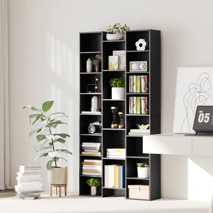 21-Compartment Bookshelf - Black