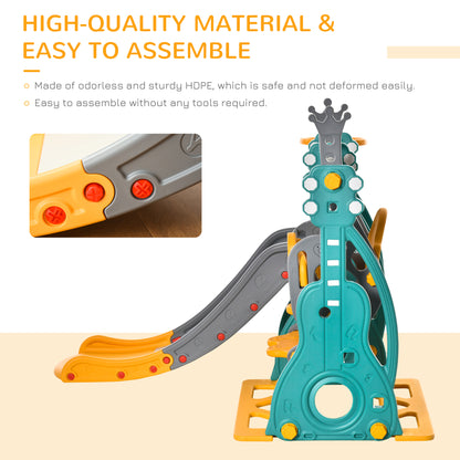 3-IN-1 Kids Swing and Slide Set with Basketball Hoop Slide Swing Adjustable Seat Height Toddler Playground Activity centre In