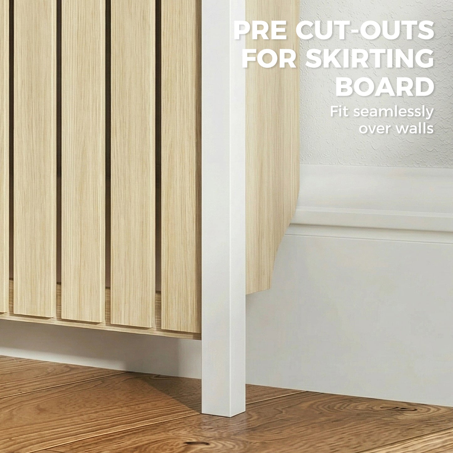 93 x 119cm Rustic-Look Radiator Cover - Oak