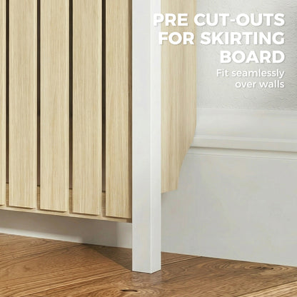 93 x 119cm Rustic-Look Radiator Cover - Oak