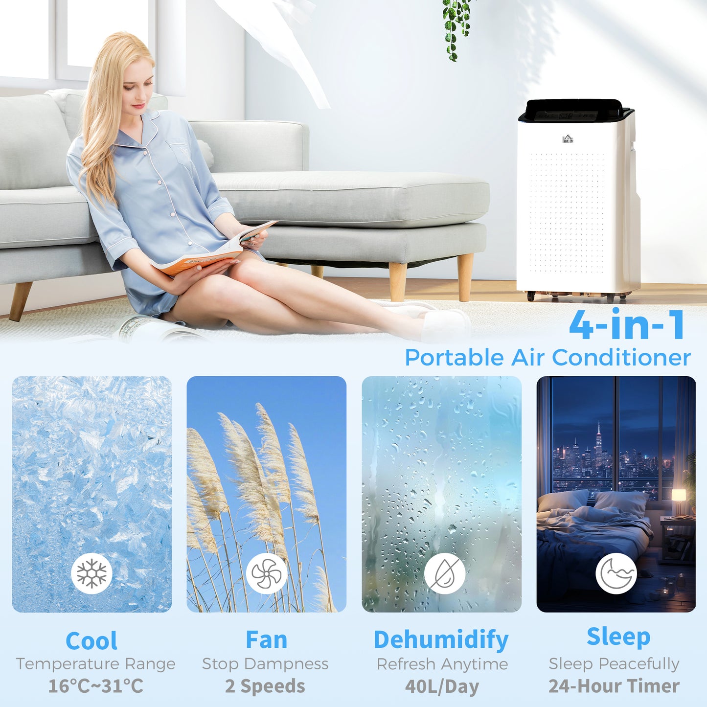 12000 BTU App-Controlled Mobile Air Conditioner - White