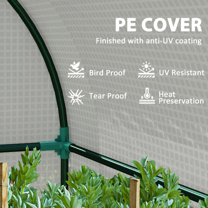 94 x 185cm Mini Two-Room Greenhouse - White